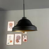 Bamyum Ulmete Siyah Ince Siyah Başlık Tekli Sarkıt Avize Salon Ofis Otel Restoran Avizeleri Vintage Tasarım - 1