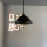 Bamyum Ulmete Siyah Yarım Lale Başlık Tekli Sarkıt Avize Salon Ofis Otel Restoran Avizeleri Vintage Tasarım - 1