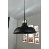 Bamyum Veluna Siyah Tekli Eskitme Lale Başlık Avize Retro Sarkıt Ofis Showroom Salon Mutfak Avizeleri