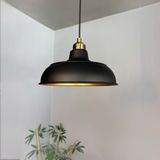 Bamyum Veluna Siyah Tekli Yarım Lale Başlık Avize Retro Sarkıt Ofis Showroom Salon Mutfak Avizeleri - Siyah - Gold