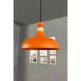 Bamyum Veluna Turuncu Tekli Ahşap Kafa Başlık Avize Retro Sarkıt Ofis Showroom Salon Mutfak Avizeleri