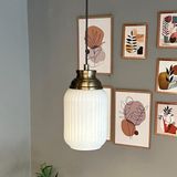 Bamyum Wingmn Beyaz Cam Tekli Avize Eskitme Kum Saati Başlık Retro Sarkıt Lamba Restoran Salon Aydınlatma