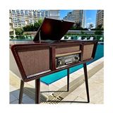 Bana Bir Hediye Crownwell Ahşap Retro Pikap Çalar, CD Player, Radyo, Bluetooth ve USB Giriş Kahverengi Ahşap Malzeme