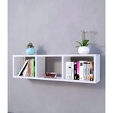 BanaBi Mobilya Tuana Dekoratif 3 Bölmeli Duvar Rafı & Kitaplık - Beyaz Mdf