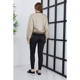 Banada Moda Kadın Çift Kumaşlı Fermuarlı Spor Ceket - XL - Bej