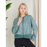 Banada Moda Kadın Çift Renkli Spor Ceket - 2XL - Yeşil