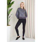 Banada Moda Kadın Çift Renkli Spor Ceket - XL - Antrasit