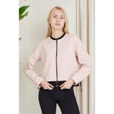 Banada Moda Kadın Çift Renkli Spor Ceket - XS - Açık Pembe