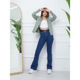 Banada Moda Kadın Sıvama Kumaş Spor Ceket - 2XL - Yeşil