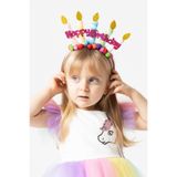 Banamio Doğum Günü Konseptli Mum Figürlü Happy Birthday Yazılı Renkli Taç