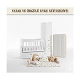 Banana Baby Bona Dolaplı 4 Çekmeceli 60*120 Büyüyen Sallanır Sabitlenir Anneyanı Beşik - Beyaz