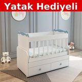 BANANA BABY İki Çekmeceli Sallanır Beşik 60*120 cm Mavi Suntalam Malzemeden Üretilmiştir