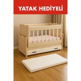 BANANA BABY LİNA YATAK HEDİYELİ SALLANIR ANNEYANI 50*100 ÇEKMECELİ BEŞİK
