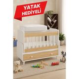BANANA BABY MODİMOB YATAK HEDİYELİ Meşe Sallanır Sabitlenebilir Anne Yanı Çekmeceli Beşik
