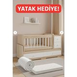 BANANA BABY Moon Anneyanı Sallanır Çekmeceli Büyüyen Beşik - Beyaz - Ahşap