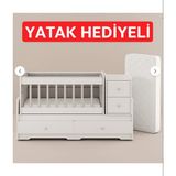 Banana Baby Moon Anneyanı Sallanır Çekmeceli Büyüyen Beşik - Beyaz