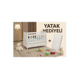 BANANA BABY Yatak Hediyeli 60*120 Anneyanı Sallanır Iki Çekmeceli Beşik