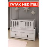 Banana Baby Yatak Hediyeli Mars Asansörlü 60X120 Anneyanı Sallanır Sabitlenir İki Çekmeceli Beşik