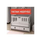 Banana Baby Yatak Hediyeli Mars Asansörlü 60X120 Anneyanı Sallanır Sabitlenir İki Çekmeceli Beşikk
