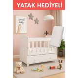 BANANA BABY Yıldız YATAK HEDİYELİ Sallanır Sabitlenir Anne Yanı Çekmeceli Beşik