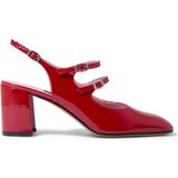 Banana Deri Slingback Mary Jane Ayakkabıları - Kırmızı