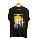 Banana Fish Ash Lynx Eiji Okumura Card Anime Baskılı Unisex Tişört - Siyah - XL
