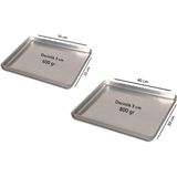 BANAZMETAL Alüminyum Baklava Tepsisi - 2 li - 25X35X3 cm 600 gr ve 30X40X3 cm 800 gr