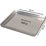 Banazmetal - Alüminyum Baklava Tepsisi - 5 Adet - 25X35X3 cm - 600 gr - 25 x 35 cm - Gri