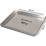 Banazmetal - Alüminyum Baklava Tepsisi - 5 Adet - 30X40X3 cm - 800 gr - 30 x 40 cm - Gri