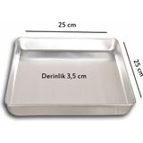 BANAZMETAL Tek Kullanımlık Alüminyum Tepsi - 5 Adet - 25X25X3,5 cm 105 gr