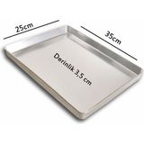 BANAZMETAL Tek Kullanımlık Alüminyum Tepsi - 5 Adet - 25X35X3,5 cm 145 gr