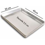 BANAZMETAL Tek Kullanımlık Alüminyum Tepsi - 5 Adet - 35X45X3,5 cm 300 gr - 35 x 45 cm