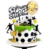 BANBALLON 28 ADET Futbol Kek Süsü Futbol Topu Oyuncu Pasta Süslemeleri Futbol Doğum Günü Partisi Spor Parti Malzemeleri için