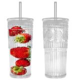 Bandesun Kapaklı ve Pipetli Tüm Cam Buzlu Kahve Fincanı, Su Smoothie Suyu İçecekleri için 24oz Yüksek Borosilikat Cam Bardak