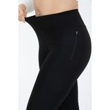 Banega Curve Büyük Beden Cepli Fermuarlı Toparlayıcı Siyah Spor Tayt - 01-Siyah - 4XL
