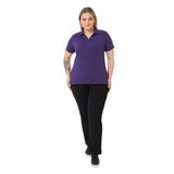 BANEGA Curve Büyük Beden Kadın Pamuklu Likralı V Yaka Basic Düz Kısa Kol Bluz (Mor, 46-48)