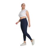 Banega Curve Büyük Beden Örme Şardonlu Polarlı Kışlık Lacivert Tayt Laci 5XL