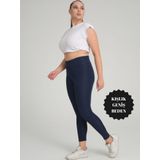 Banega Curve Büyük Beden Örme Şardonlu Polarlı Kışlık Lacivert Tayt