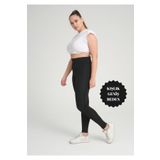 Banega Curve Büyük Beden Örme Şardonlu Polarlı Kışlık Siyah Tayt Siyah 4XL