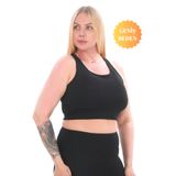 BANEGA Curve Büyük Beden Toparlayıcı Pedli Crop Deniz Havuz Kullanıma Uygun Siyah Spor Büstiyer