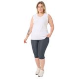 BANEGA Curve Büyük Beden Yüksek Bel Toparlayıcı Dalgıç Kumaş Diz Altı Spor Siyah Kapri Tayt (Antrasit, 3XL)
