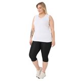 BANEGA Curve Büyük Beden Yüksek Bel Toparlayıcı Dalgıç Kumaş Diz Altı Spor Siyah Kapri Tayt (Siyah, 5XL)