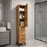 Bangu Çok Amaçlı Dolap ( Genişlik 30 cm ) 2 Kapaklı 6 Raflı Dar Kiler Dolabı Banyo Mutfak Balkon - Atlantik Çam - DERİNLİK 32 CM