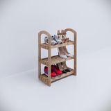 Bangu Demonte Portatif 3 Raflı Dar Ayakkabılık Çok Amaçlı Dolap Kapı Önü Antre Hol%100 MDF (Atlantik Çam)