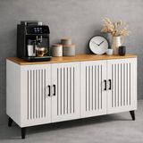 Bangu Kahve Köşesi Dolabı ( Derinlik 47 cm ) Çok Amaçlı Dolap Raflı Mutfak Dolabı BKDM006 - 140 CM - Beyaz - Atlantik Çam