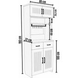 Bangu Kapaklı Çekmeceli Petek Üstü Kahve Köşesi Dolabı ( Derinlik 32 cm ) Çok Amaçlı Raf BPKM0019 - Atlantik Çam - Beyaz - 80 CM