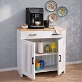 Bangu Kapaklı Petek Üstü Kahve Köşesi Dolabı ( Derinlik 47 cm ) Çok Amaçlı Dresuar BKDM009 - 80 CM - Beyaz - Atlantik Çam