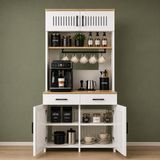 bangu Petek Üstü Kahve Köşesi Dolabı (Derinlik 47 cm) 2 Kapaklı Çok Amaçlı Raf BKDM0019 (ÜST ATLANTİK, 80 CM)