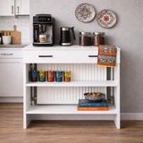 Bangu Petek Üstü Kahve Köşesi Dolabı ( Derinlik 47 cm ) Çok Amaçlı Kahve Standı BKDM008 - 80 CM - Beyaz