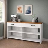 bangu Petek Üstü Minimal Kahve Köşesi Dolabı (Derinlik 32 cm) Bohem Kahve Standı BPKM008 (ÜST ATLANTİK, 120 CM)